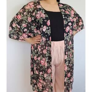 🔴Expresso Plus Size Mesh Floral‎ Print Kimono size 1X